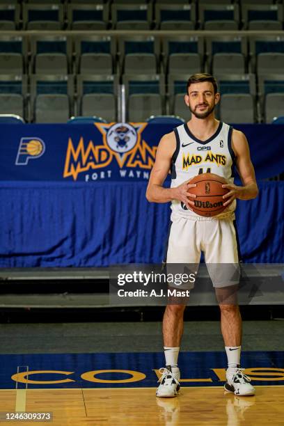 David Stockton of the Fort Wayne Mad Ants poses for a portrait during the 2022-23 G League Content Road Shot at Allen County War Memorial Coliseum on...