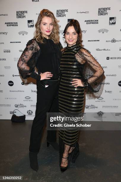 Marie von den Benken, Paula Schramm attend the Marcel Ostertag fashion show DISCOTECA during the W.E4. Fashion Day as part of Berlin Fashion Week...