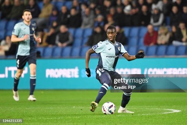 Check-Oumar DIAKITE during the Ligue 2 BKT match between Le Havre Athletic Club and Nimes Olympique at Stade Oceane on January 13, 2023 in Le Havre,...