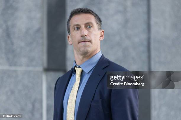 Alex Spiro, attorney to Elon Musk, departs court in San Francisco, California, US, on Tuesday, Jan. 17, 2023. Investors suing Tesla and Musk, its...