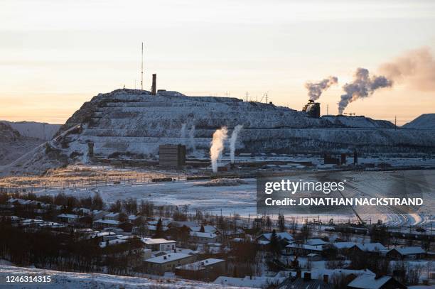 The iron mine of Swedish state-owned mining company LKAB , is pictured is Sweden's northern town, Kiruna, situated in the northernmost province,...