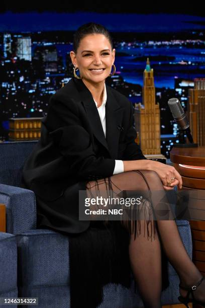 Episode 1779 -- Pictured: Actress Katie Holmes during an interview on Tuesday, January 17, 2023 --