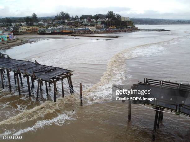 Wharf in Capitola was broke during the storm. Powerful storm systems have slammed California since December 2022, with thousands of people impacted...