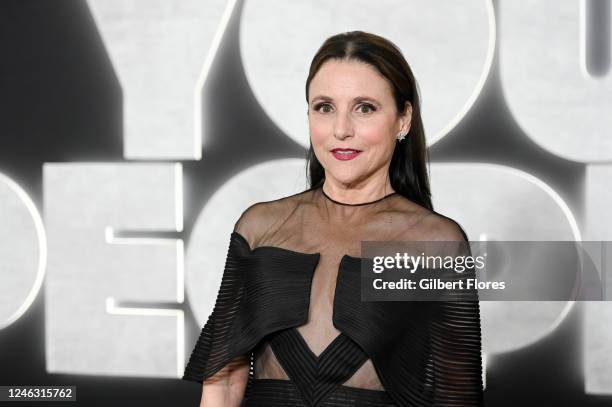 Julia Louis-Dreyfus at the premiere of "You People" held at the Regency Village Theatre on January 17, 2023 in Los Angeles, California.