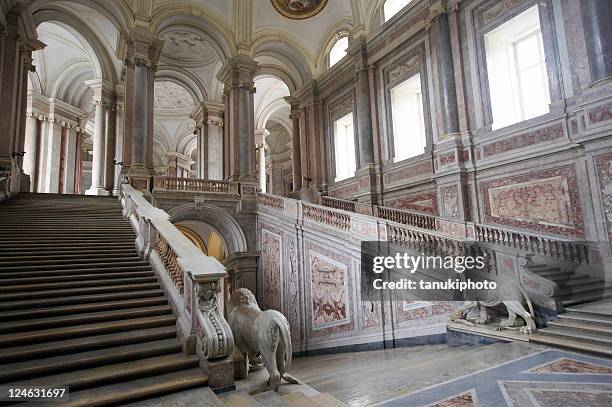 caserta royal palace - palace interior stockfoto's en -beelden