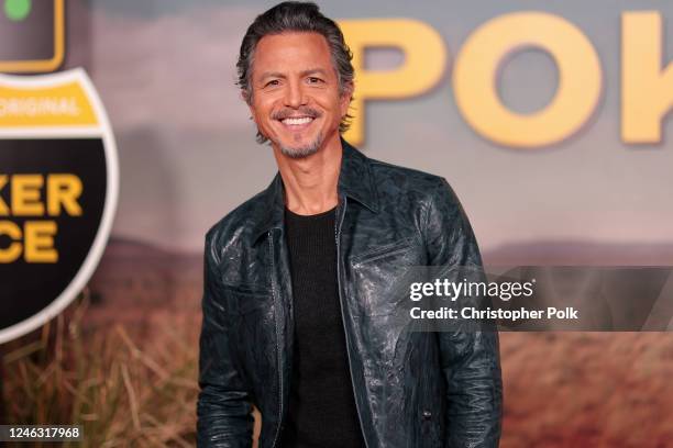 Benjamin Bratt at the premiere of "Poker Face" held at Hollywood Legion Theater on January 17, 2023 in Los Angeles, California.