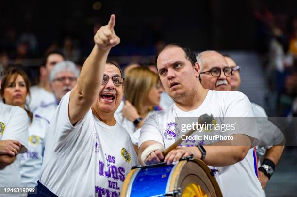 Real Madrid fans during the basketball match between Real Madrid and Gran Canaria valid for the matchday 15 of the spanish basketball league called...