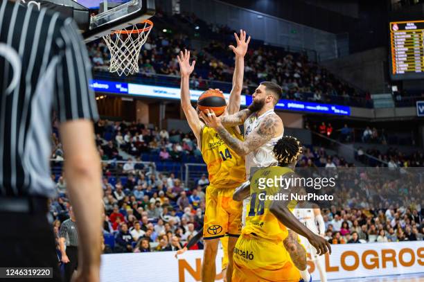Vincent Poirier in action during the basketball match between Real Madrid and Gran Canaria valid for the matchday 15 of the spanish basketball league...