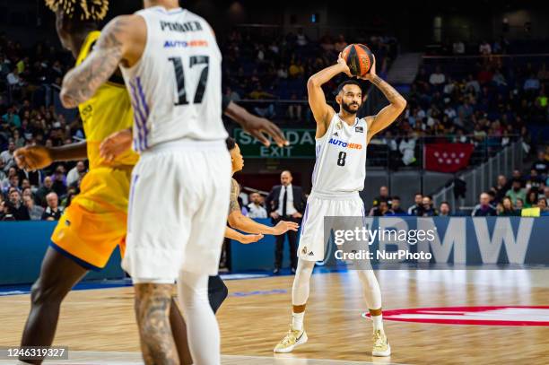 Adam Hanga in action during the basketball match between Real Madrid and Gran Canaria valid for the matchday 15 of the spanish basketball league...