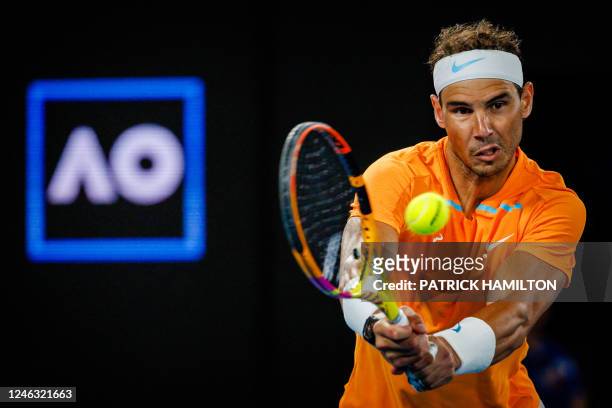 Spanish Rafael Nadal pictured at a men's singles second round game between Spanish Nadal and US Mc Donald at the 'Australian Open' tennis Grand Slam,...