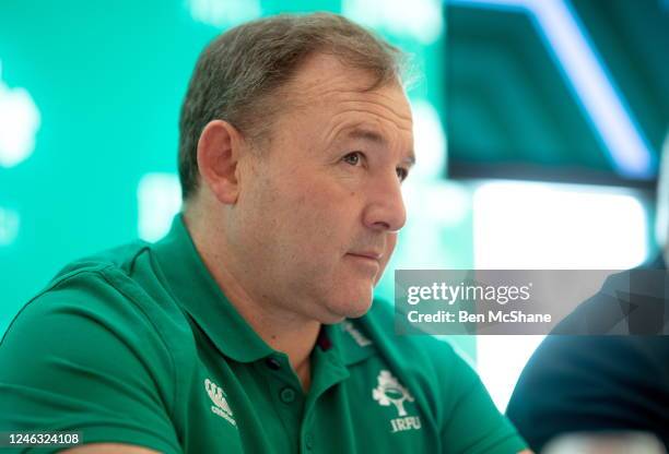 Dublin , Ireland - 18 January 2023; Head coach Richie Murphy during a Ireland U20s squad announcement and media day at PwC offices in Dublin.