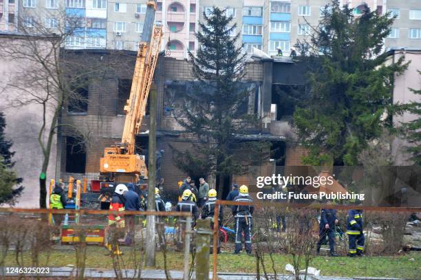 Response effort to the fatal crash of the helicopter which took place near a kindergarten and a residential building at approximately 8:20 local time...