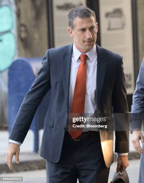 Alex Spiro, attorney to Elon Musk, arrives at court in San Francisco, California, US, on Wednesday, Jan. 18, 2023. Investors suing Tesla and Musk,...