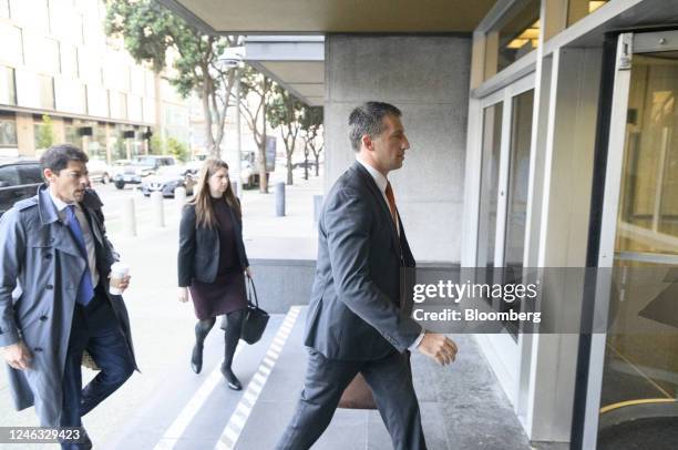 Alex Spiro, attorney to Elon Musk, arrives at court in San Francisco, California, US, on Wednesday, Jan. 18, 2023. Investors suing Tesla and Musk,...