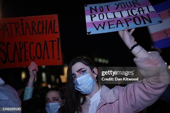 Trans rights supporters protest against the governments blocking of ...