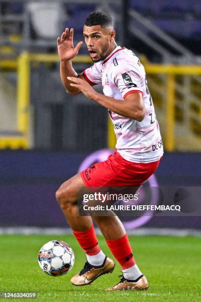 Essevee's Zinho Gano reacts during a soccer match between RSCA Anderlecht and SV Zulte Waregem, Wednesday 18 January 2023 in Anderlecht, Brussels, on...