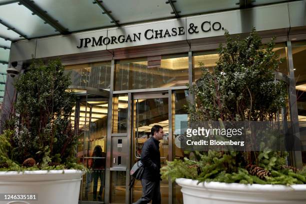 JPMorgan Chase & Co. Headquarters in New York, US, on Wednesday, Jan. 18, 2023. JPMorgan Chase & Co., the biggest US bank, said this year's net...