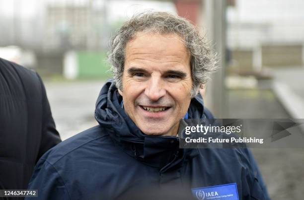 Director General of the International Atomic Energy Agency Rafael Mariano Grossi is seen at the Chornobyl Nuclear Power Plant during his visit to...