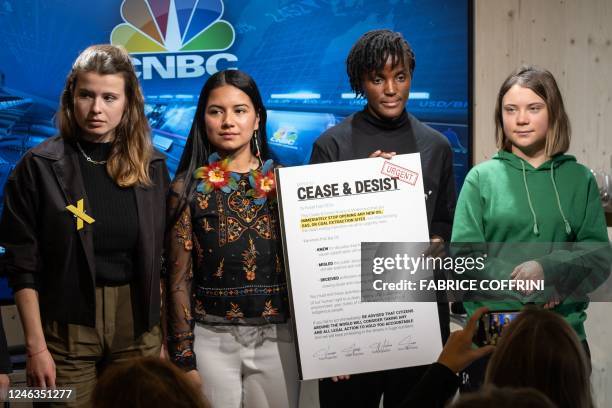 German climate activist of the "Fridays for Future" movement Luisa Neubauer , Ecuadorian environmental and human rights activist Helena Gualinga ,...