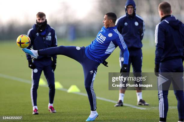 Youri Tielemans of Leicester City during the Leicester City training session at Leicester City Training Ground, Seagrave on January 18, 2023 in...