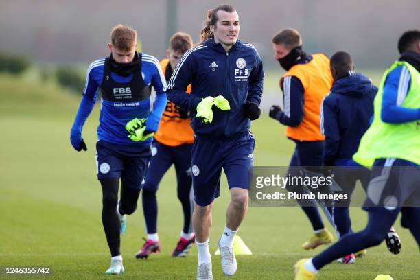 Caglar Soyuncu of Leicester City during the Leicester City training session at Leicester City Training Ground, Seagrave on January 18, 2023 in...