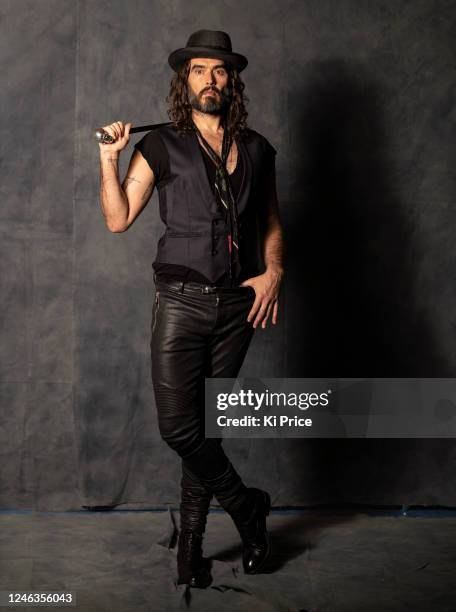Comedian and actor Russell Brand is photographed for Stuff on March 27, 2022 in London, England.