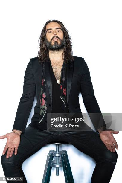 Comedian and actor Russell Brand is photographed for Stuff on March 27, 2022 in London, England.