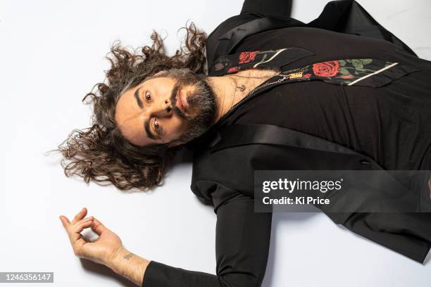 Comedian and actor Russell Brand is photographed for Stuff on March 27, 2022 in London, England.