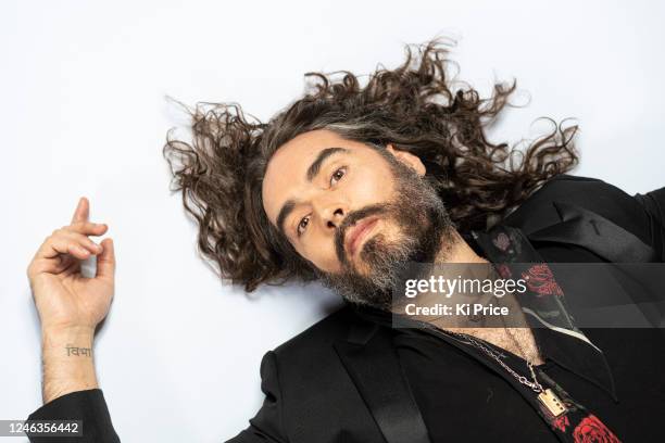 Comedian and actor Russell Brand is photographed for Stuff on March 27, 2022 in London, England.