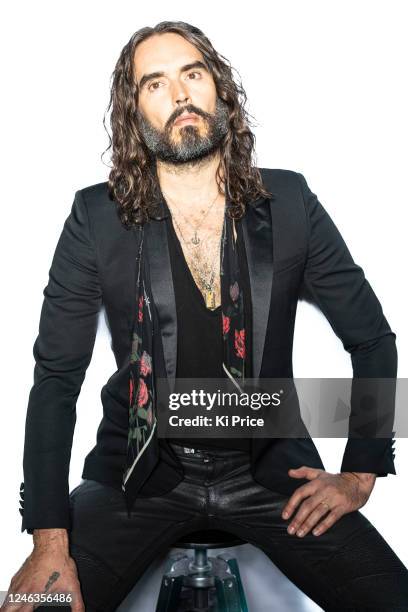 Comedian and actor Russell Brand is photographed for Stuff on March 27, 2022 in London, England.