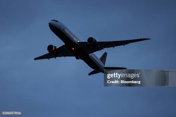 An Air Canada plane takes off from Toronto Pearson International Airport in Toronto, Ontario, Canada, on Thursday, Jan. 18, 2023. Total tourism...