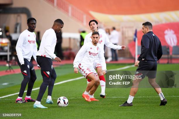 Soungoutou MAGASSA - 26 Ruben AGUILAR during the Ligue 1 Uber Eats match between Monaco and Ajaccio at Stade Louis II on January 15, 2023 in Monaco,...