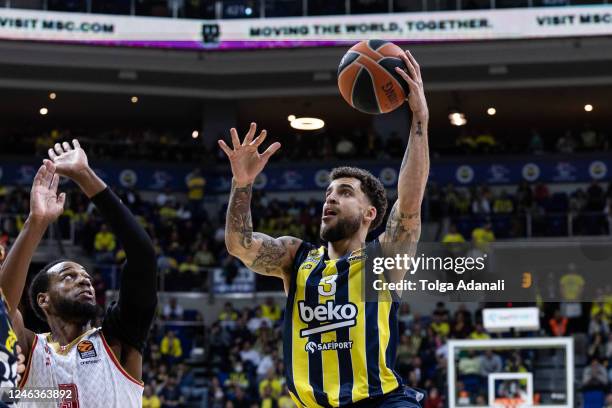 Scottie Wilbekin, #3 of Fenerbahce Beko Istanbul in action during the 2022-23 Turkish Airlines EuroLeague Regular Season Round 19 game between...