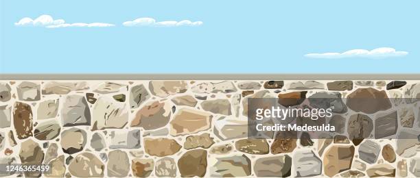 steinmauer - steinwand stock-grafiken, -clipart, -cartoons und -symbole