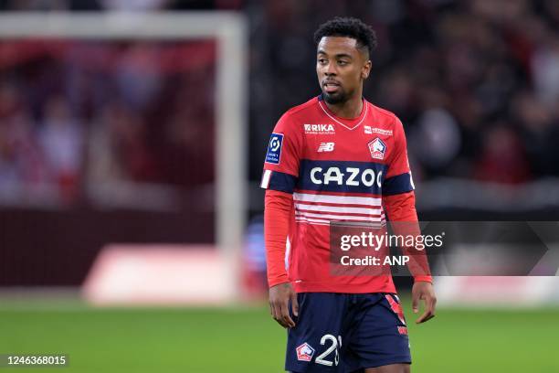 Angel Gomes of LOSC Lille during the French Ligue 1 match between Lille OSC and Estac Troyes AC at Pierre-Mauroy Stadium on January 15, 2023 in...