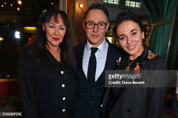 Frances Barber, Reece Shearsmith and Amanda Abbington attend the press night after party for "The Unfriend" at Wonderville on January 19, 2023 in...