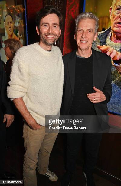 David Tennant and Peter Capaldi attend the press night after party for "The Unfriend" at Wonderville on January 19, 2023 in London, England.