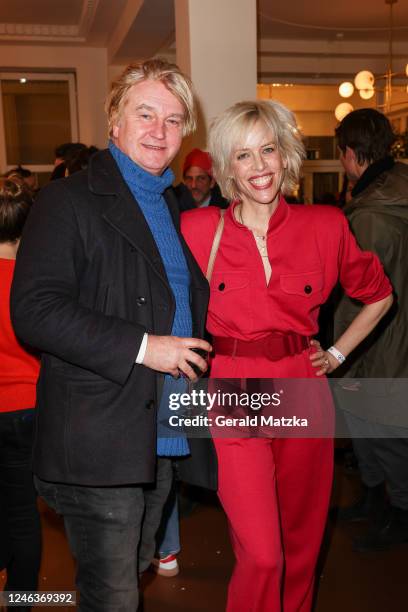 Detlev Buck and Katja Hofmann attend the "Asbest" Series Premiere at Passage Kino on January 19, 2023 in Berlin, Germany.