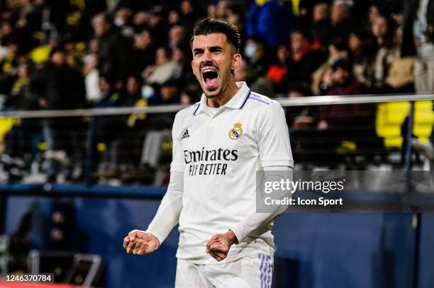 Dani Ceballos of Real Madrid Cf celebrates his goal during the Copa del Rey match between Villarreal FC and Real Madrid CF at Estadio de la Ceramica...