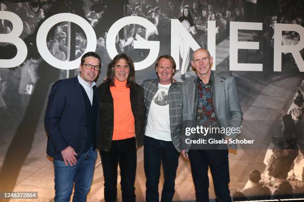 Skier World Champions Bruno Kernen, Frank Wörndl, Markus Wasmeier, Martin Hangl during the fashion show "BOGNER CELEBRATES MARIA 23" presenting the...