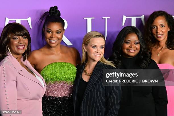Nichelle Tramble Spellman, Gabrielle Union, Reese Witherspoon, Octavia Spencer and Maisha Closson arrive for the season three premiere of Apple's...