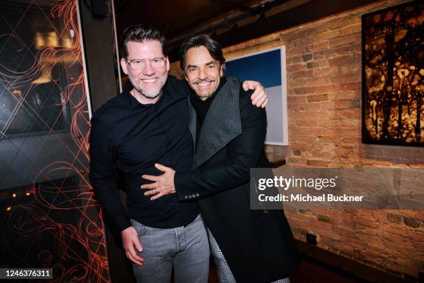 Director Christopher Zalla and Actor Eugenio Derbez at the "Radical" Premiere Post-Screening Party held at The Brick Restaurant and Bar on January...