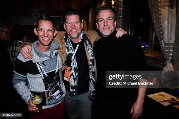 Joshua Davis, Director Christopher Zalla and producer Ben Odell at the "Radical" Premiere Post-Screening Party held at The Brick Restaurant and Bar...