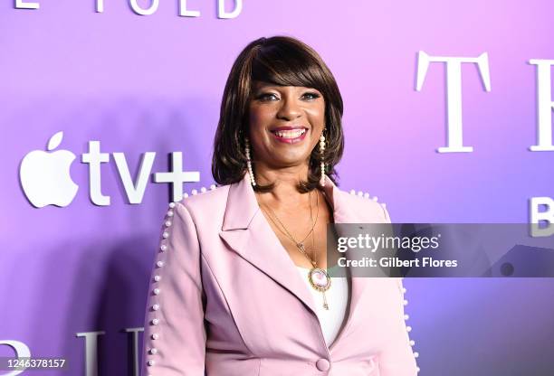 Nichelle Tramble Spellman at the season 3 premiere of Apple's "Truth Be Told" held at Pacific Design Center on January 19, 2023 in West Hollywood,...