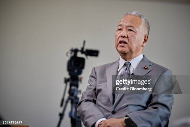 Akira Amari, Japan's former trade minister, during an interview in Tokyo, Japan, on Friday, Jan. 20, 2023. Ruling party heavyweight Akira Amari, the...