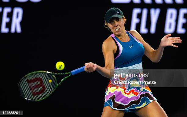 Madison Keys of the United States in action against Madison Keys of the United States in her third round match on Day 5 of the 2023 Australian Open...