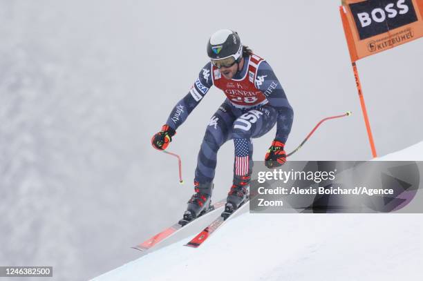 Jared Goldberg of Team United States competes during the Audi FIS Alpine Ski World Cup Men's Downhill on January 20, 2023 in Kitzbuehel, Austria.