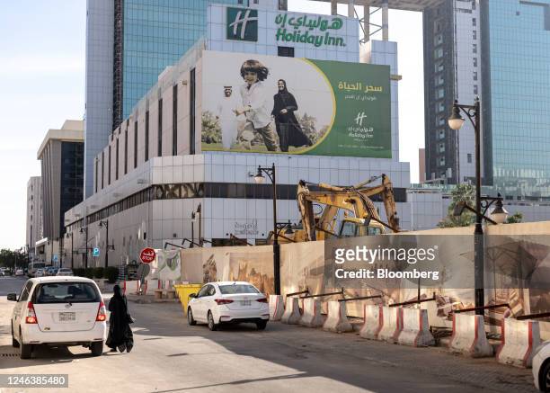 Construction site next to a Holiday Inn hotel in Riyadh, Saudi Arabia, on Thursday, Jan. 19, 2023. Mostly shut off to foreign visitors for years,...