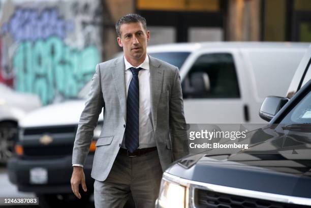 Alex Spiro, attorney to Elon Musk, arrives at court in San Francisco, California, US, on Friday, Jan. 20, 2023. Investors suing Tesla and Musk, its...