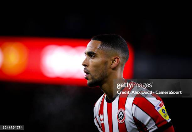 Sheffield United's Max Lowe in action during the Sky Bet Championship between Sheffield United and Hull City at Bramall Lane on January 20, 2023 in...